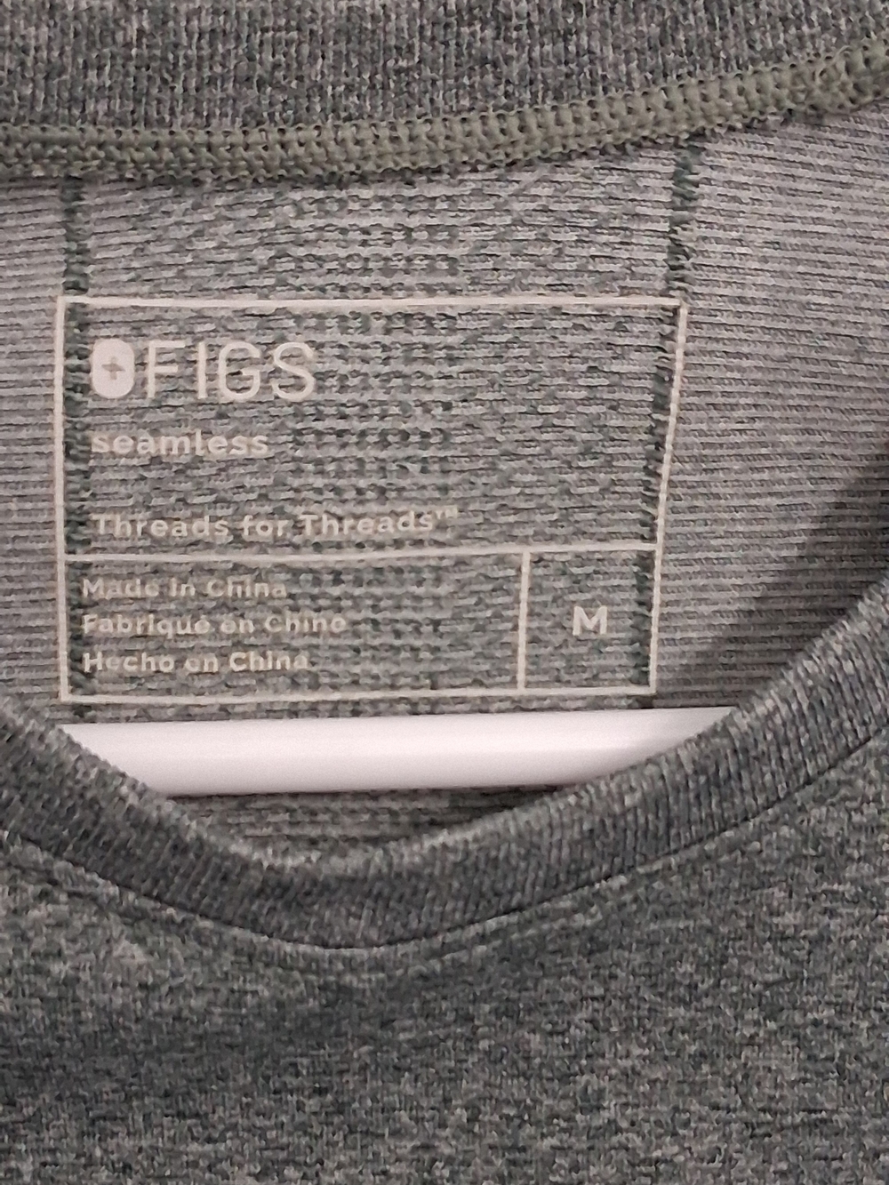 Figs Womens Green Crewneck Sweater with Contrast Piping - Picture 2 of 5